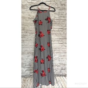 Adorable black& white striped floral dress